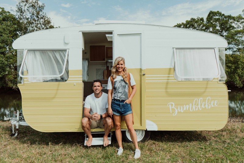 Bumblebee caravan by Michael and Carlene The Block