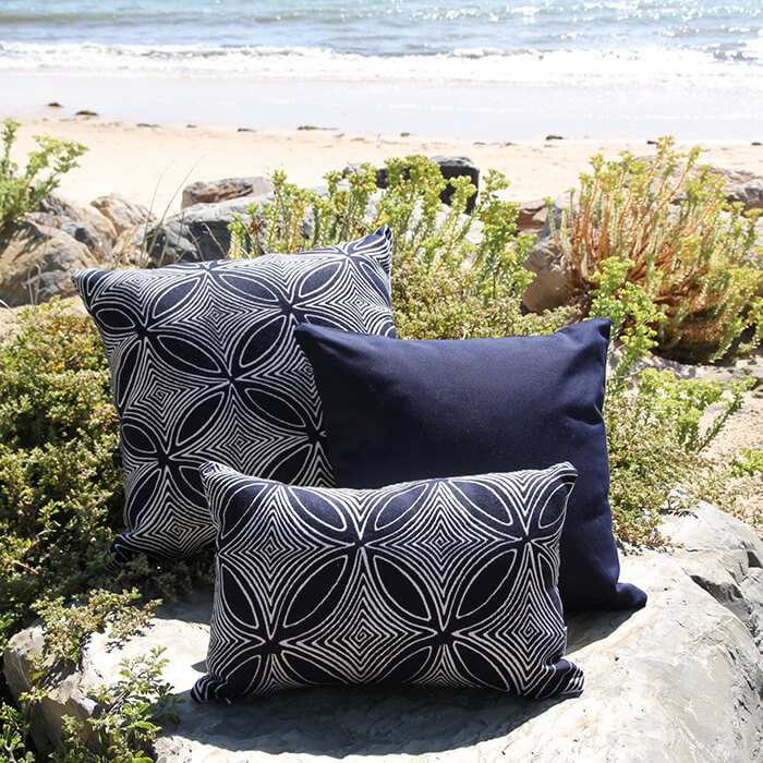  'Malibu Navy' Outdoor Interiors Cushions. 