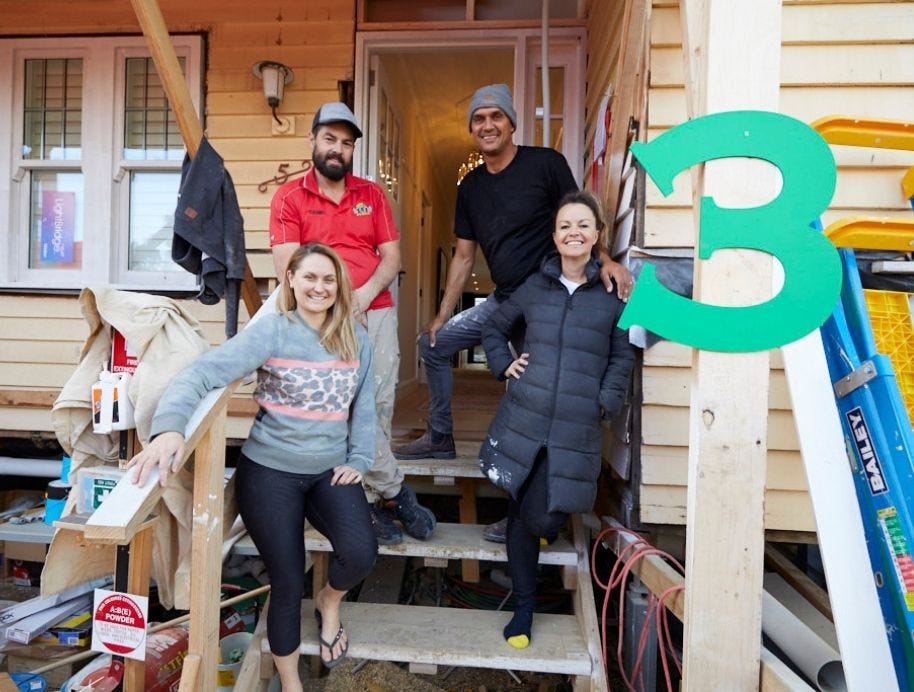 Andy and Deb with Daniel and Jade The Block