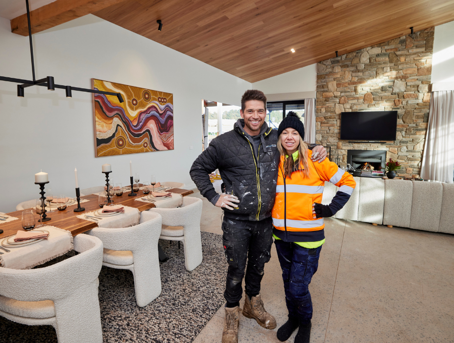 Rachel and Ryan The Block living and dining room winners