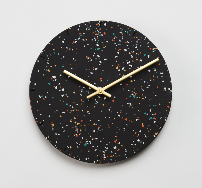  Tick Tock Terrazzo...Capra Designs Terrazzo Clocks are finished with brass hands and a high quality Quartz mechanism. 