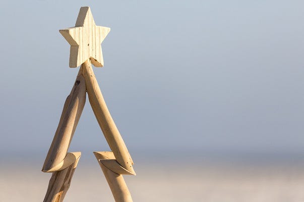 Christmas tree on the beach