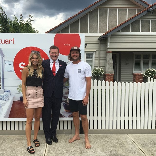 Josh & Elyse outside their Coburg home. Photo Credit: Elyse Knowles Instragram