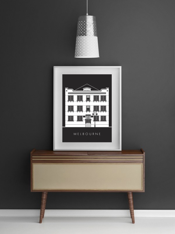  'Gatwick Hotel Print' First release print by Mopsy, available at The Block Shop 