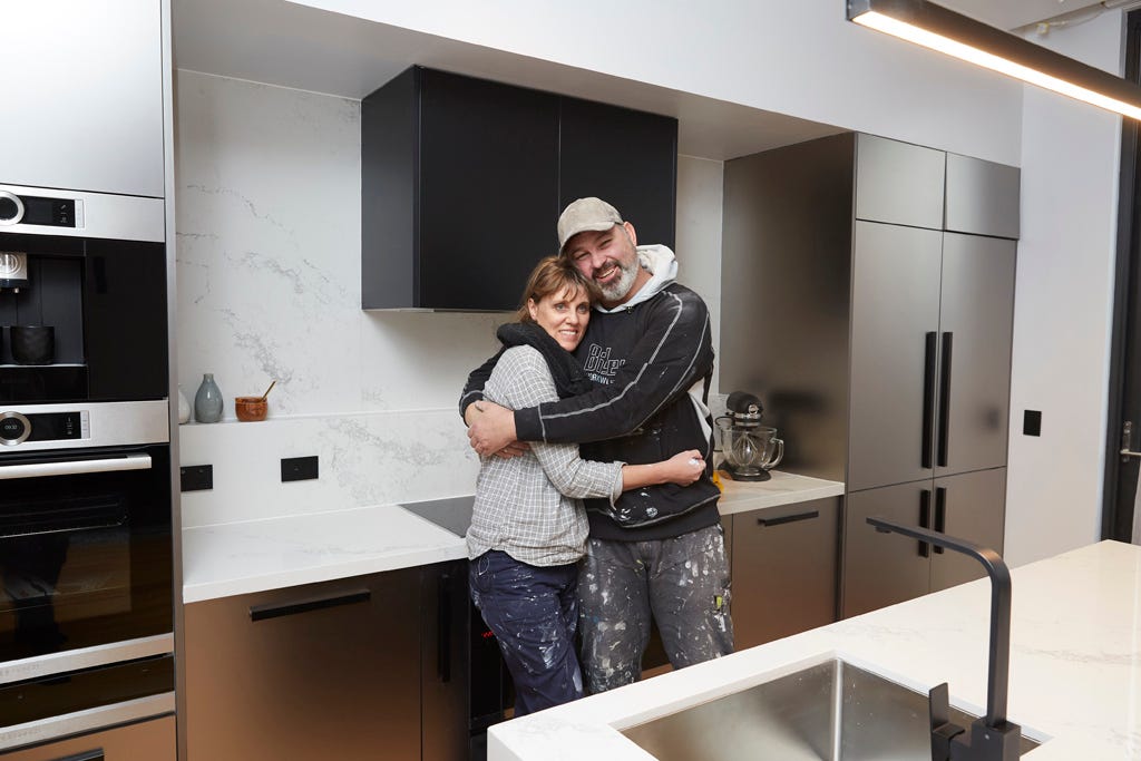 Jason & Sarah in their functional & stylish kitchen