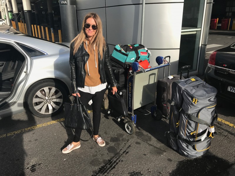 Georgia arrived with luggage ready to start The Block