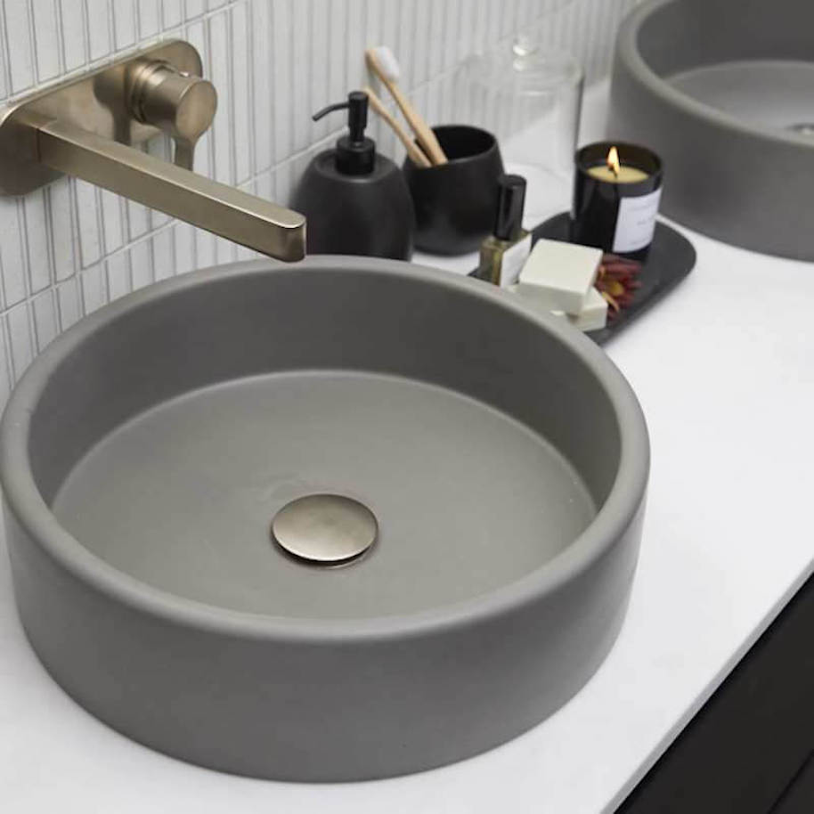 Nood Co Bowl sink was featured in Tess and Luke's winning Bathroom reveal in the Block 2019