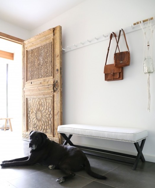  Gorgeous dog Marshal (strategically place in front of our cherished front door and Black Mango Venice Bench) 