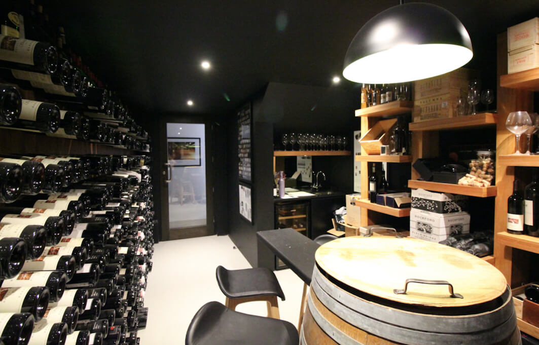  Kerrie and Spence's incredible cellar with over 800 bottles of wine. 