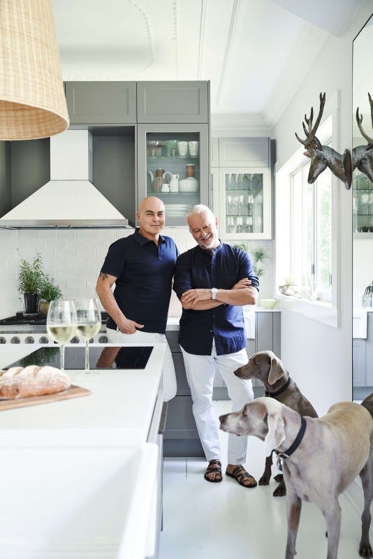 Neale Whitaker and partner David in their kitchen.