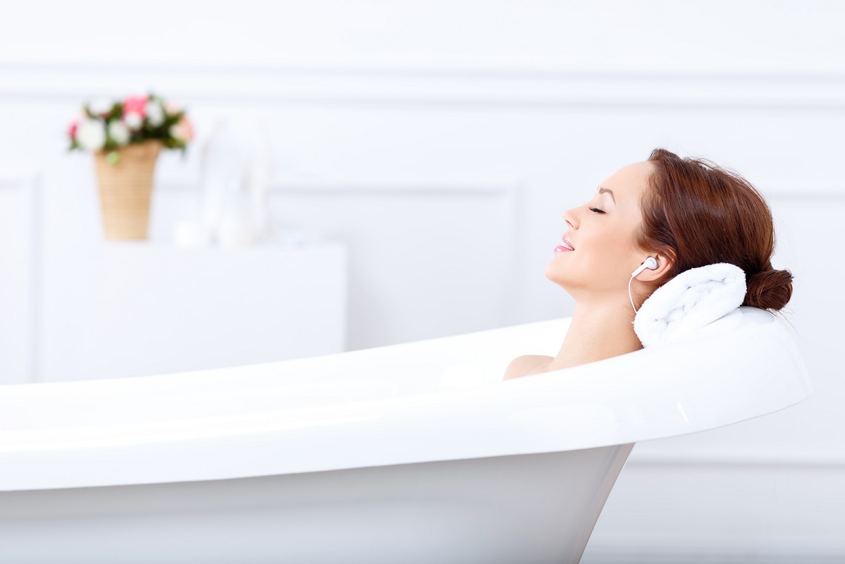 Lady relaxing in bath