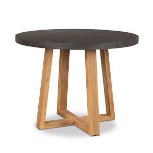 1.0m Alta Round Dining Table | Ebony Black with Light Honey Timber Legs | Pre-order