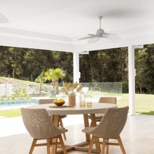 1.2m Alta Round Dining Table | Beach with Light Honey Timber Legs