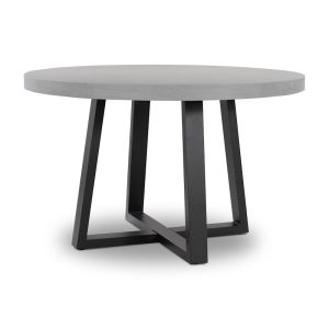 1.2m Alta Round Dining Table | Pebble Grey with Black Metal Legs