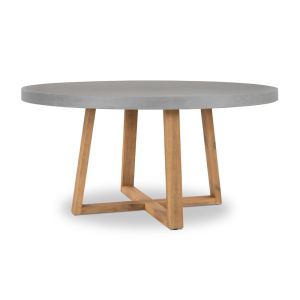 1.2m Alta Round Dining Table | Pebble Grey with Light Honey Timber Legs