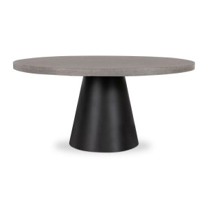 1.6 Avalon Round Dining Table | Speckled Grey with Black Powder Coated Cone Base