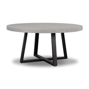 1.6m Alta Round Dining Table | Pebble Grey with Black Metal Legs