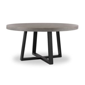 1.6m Alta Round Dining Table | Speckled Grey with Black Metal Legs