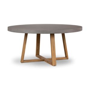 1.6m Alta Round Dining Table | Speckled Grey with Light Honey Timber Legs