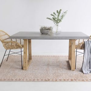 1.6m Elkstone Rectangular Sierra Dining Table | Speckled Grey & Light Honey Timber Legs | Pre-order