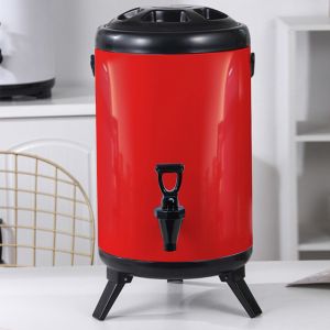 10L Stainless Steel Insulated Dispenser Container | Faucet Red