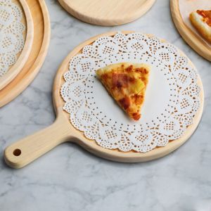 12 inch Round Premium Wooden Pine Food Serving Tray Charcuterie Board Paddle
