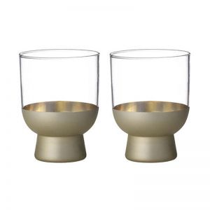 2pc Tempa Aria 240ml/10cm Glass Tumbler Water/Juice Drinking Glassware Cup Gold