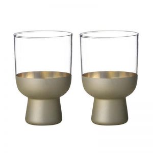 2pc Tempa Aria 340ml Highball Glass Tumbler Water/Juice Drinking Glassware Gold