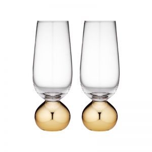 2pc Tempa Astrid 250ml Champagne Glass Cocktail/Water Juice Drinking Cup Gold