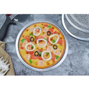 2X 10-inch Round Seamless Aluminium Nonstick Commercial Grade Pizza Screen Baking Pan