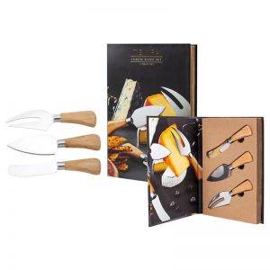 3pc Tempa Fromagerie Stainless Steel Cheese Knife/Slicer Set Acacia Wood Handle