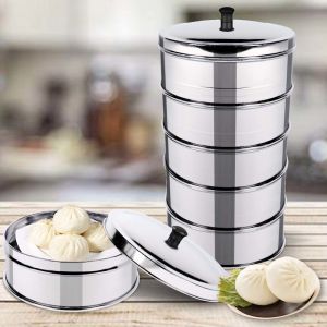 5 Tier Stainless Steel Steamers With Lid |  22cm