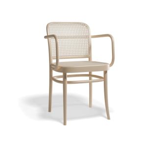 811 Hoffmann Natural Armchair with Cane Seat and Cane Backrest