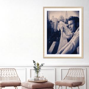 James and Marilyn Blue Poster