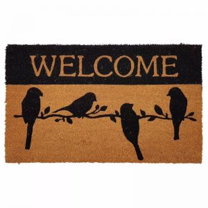 Welcome With Bird Doormat | Phthalate free PVC Backed