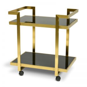 Walter Bar Cart - Tempered Glass | Gold Base | Interior Secrets