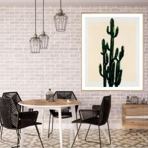 Cactus On A Rectangle | P4007 Nude | Framed Print | Colour Clash Studio