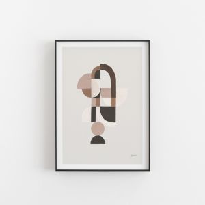 Abstract Birdie 1 | Light Linen | Unframed Art Print by Pick a Pear
