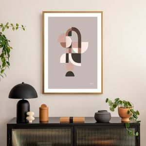 Abstract Birdie 1 | Pale Slate | Framed Art Print by Pick a Pear