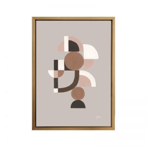 Abstract Birdie 2 in Pale Slate | Framed Canvas Print | by Pick a Pear