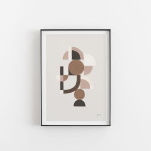 Abstract Birdie 2 | Light Linen I Unframed Art Print by Pick a Pear