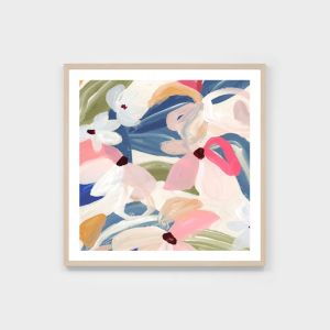Abstract Daisies | Bright | Framed Art Print