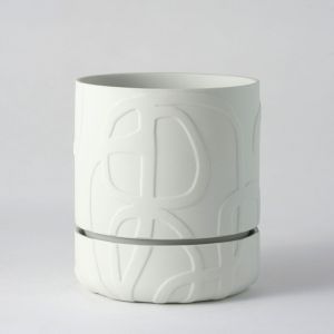 Abstract Relief Plant Pot by Angus & Celeste | Thick Line | Soft Grey