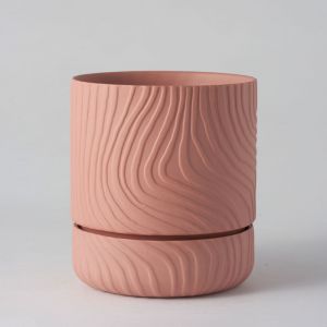 Abstract Relief Plant Pot by Angus & Celeste | Thin Line | Ochre
