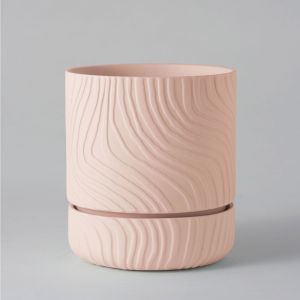 Abstract Relief Plant Pot by Angus & Celeste | Thin Line | Soft Pink