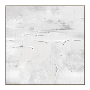 Abstract White 2 | Framed Canvas | Timber Frame