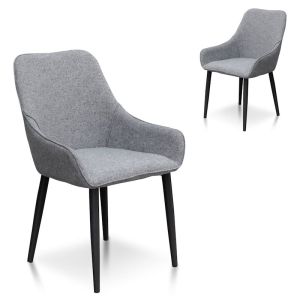 Acosta Fabric Dining Chair | Set of 2 | Pebble Grey