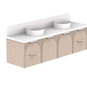 ADP Archie by Alisa & Lysandra Door/Drawer Wall Hung Vanity Unit Double Bowl | Cherry Pie | Reece