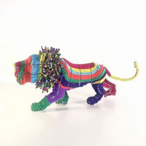 African Beaded Lion | South Africa by Africanologie | Multi-colour