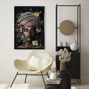 African Woman | Framed Canvas Art Print